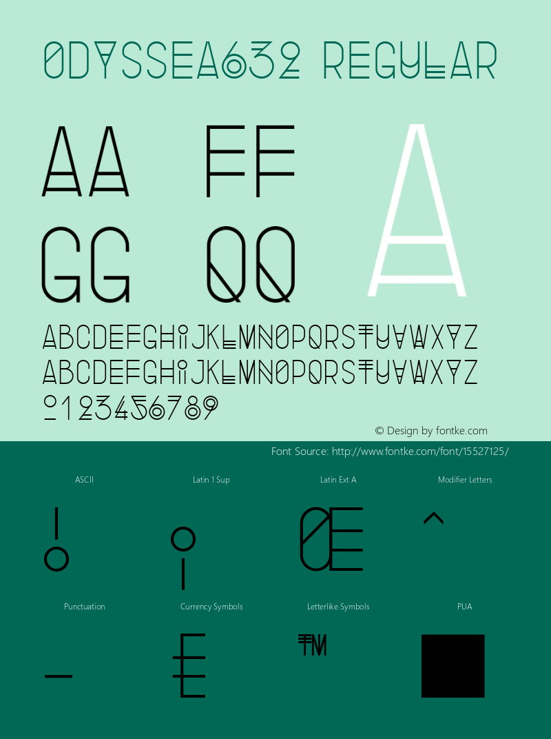 Odyssea632 Regular Version 1.000 Font Sample