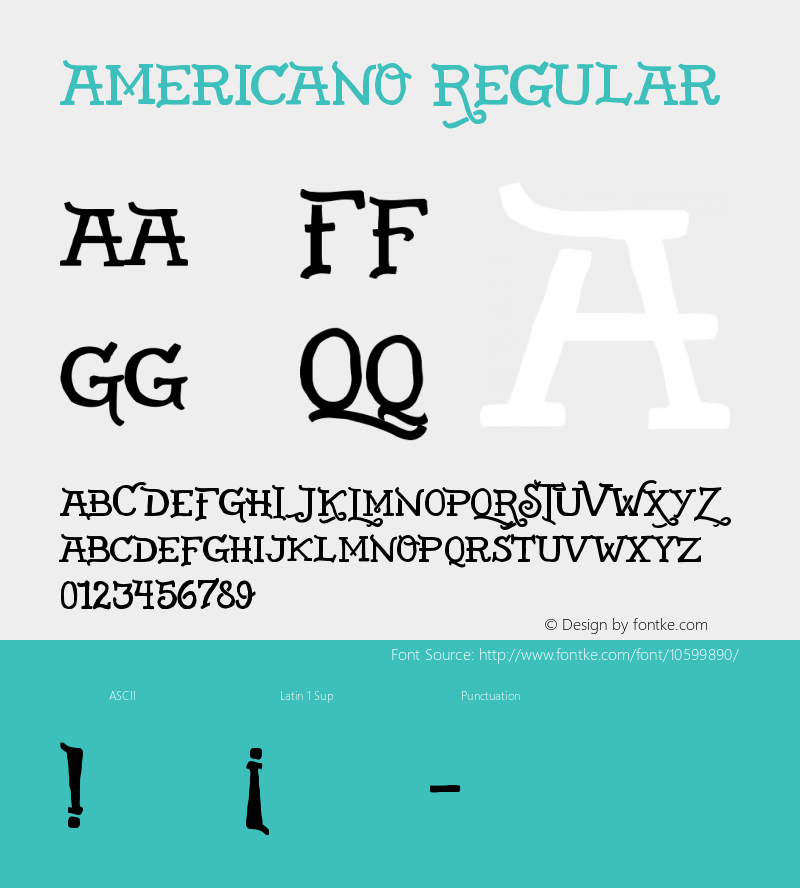 Americano Regular 01 Font Sample