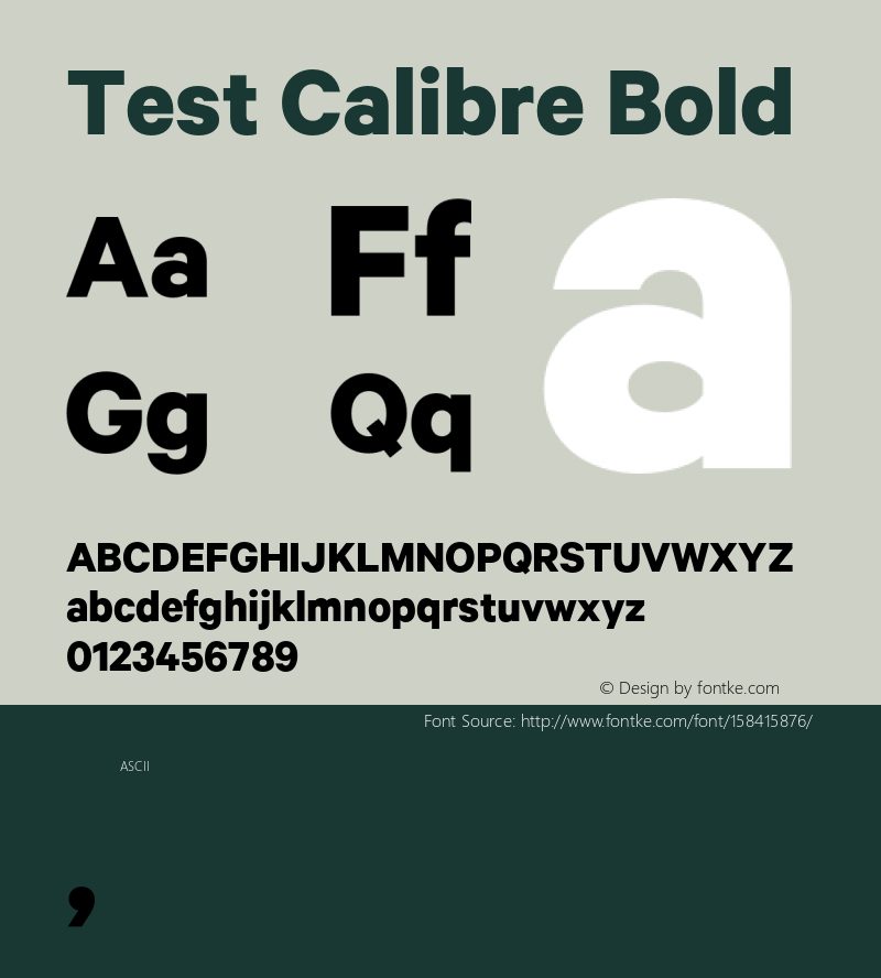 Test Calibre Bold Version 1.005;PS 001.001;hotconv 16.6.54;makeotf.lib2.5.65590 Font Sample