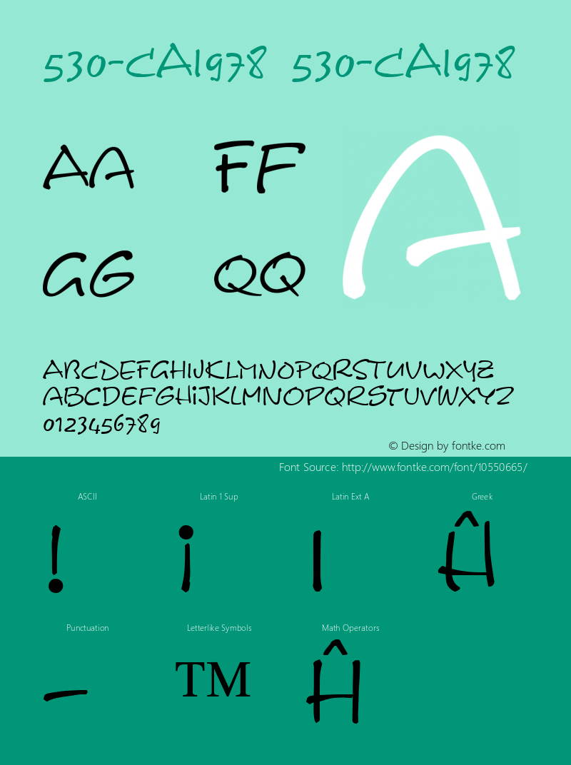 530-CAI978 530-CAI978 Version 3.0 Font Sample