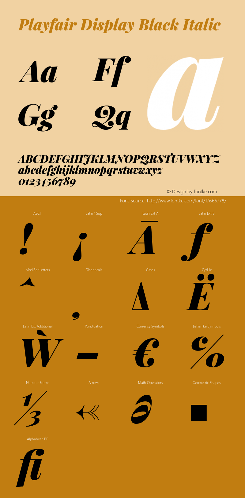 Playfair Display Black Italic Version 1.004;PS 001.004;hotconv 1.0.70;makeotf.lib2.5.58329 Font Sample