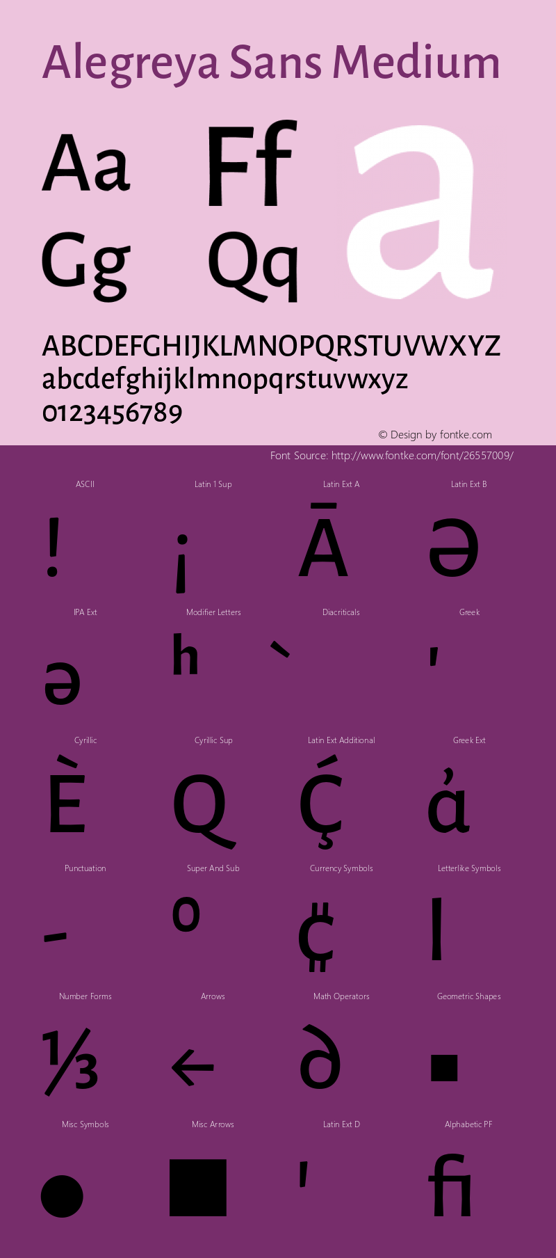 Alegreya Sans Medium Version 2.001;PS 002.001;hotconv 1.0.88;makeotf.lib2.5.64775 Font Sample