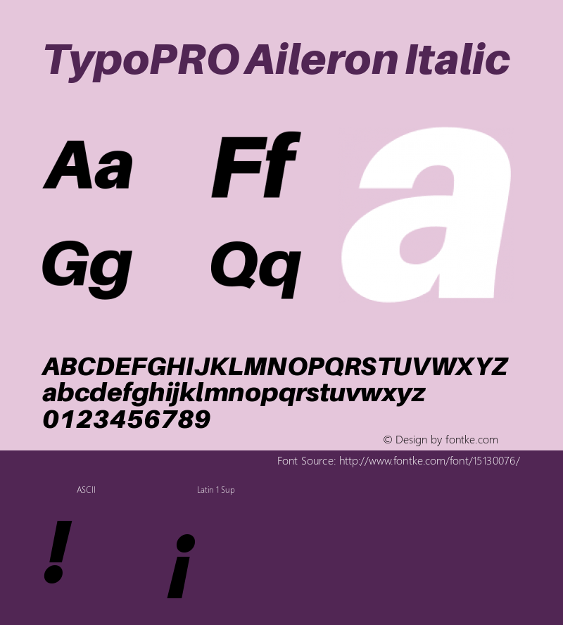 TypoPRO Aileron Italic Version 1.000;PS 001.000;hotconv 1.0.70;makeotf.lib2.5.58329 Font Sample