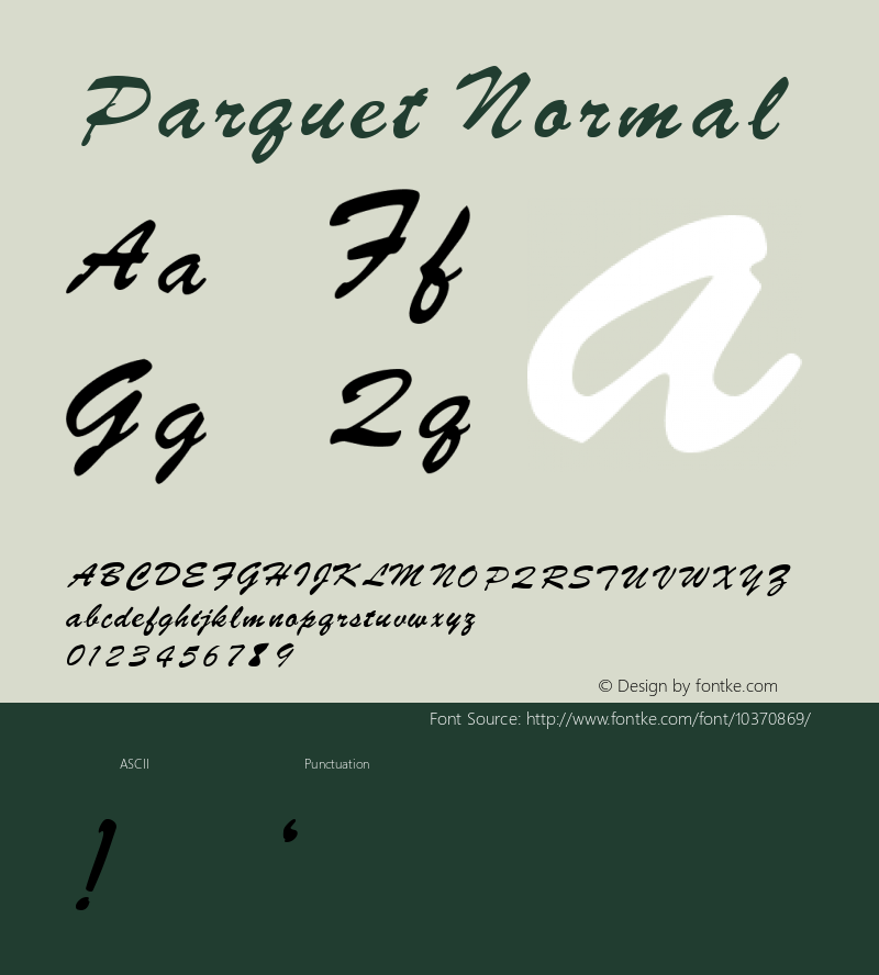 Parquet Normal 1.0 Tue Oct 11 17:48:59 1994 Font Sample