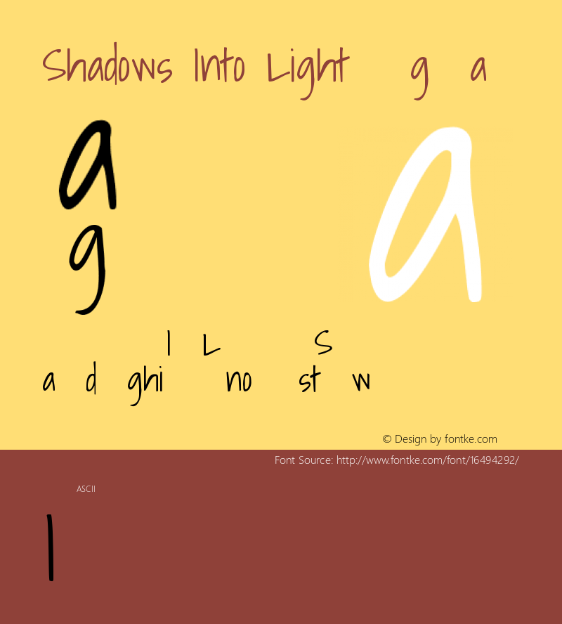 Shadows Into Light Regular Version 001.000 Font Sample