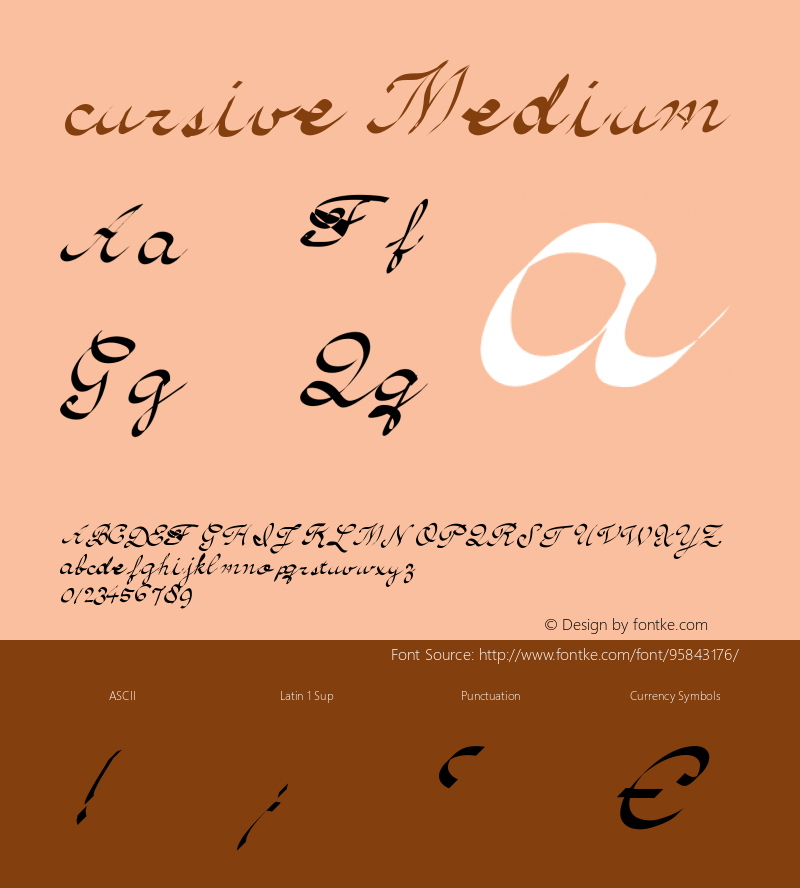 cursive Version 001.000 Font Sample