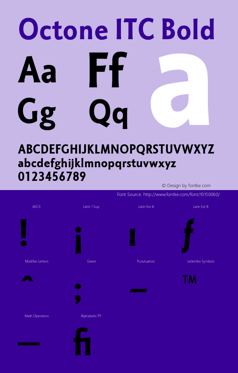 Octone ITC Bold Version 001.001 Font Sample