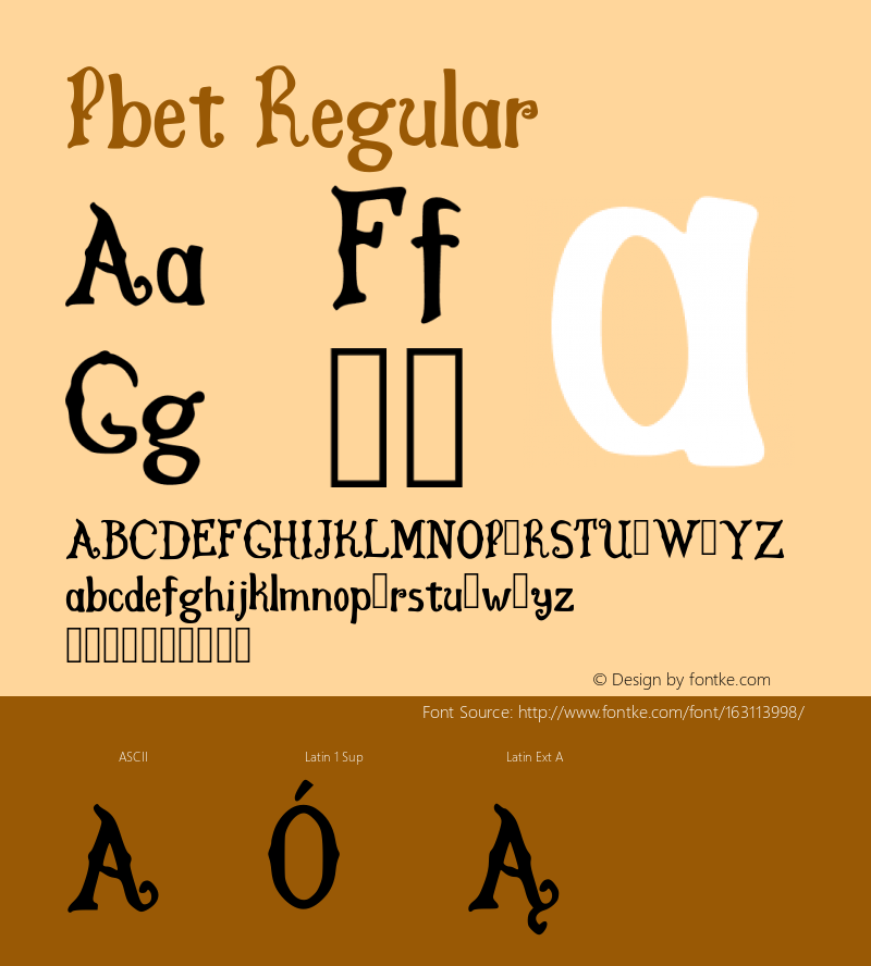 Pbet Regular Version 001.001 Font Sample
