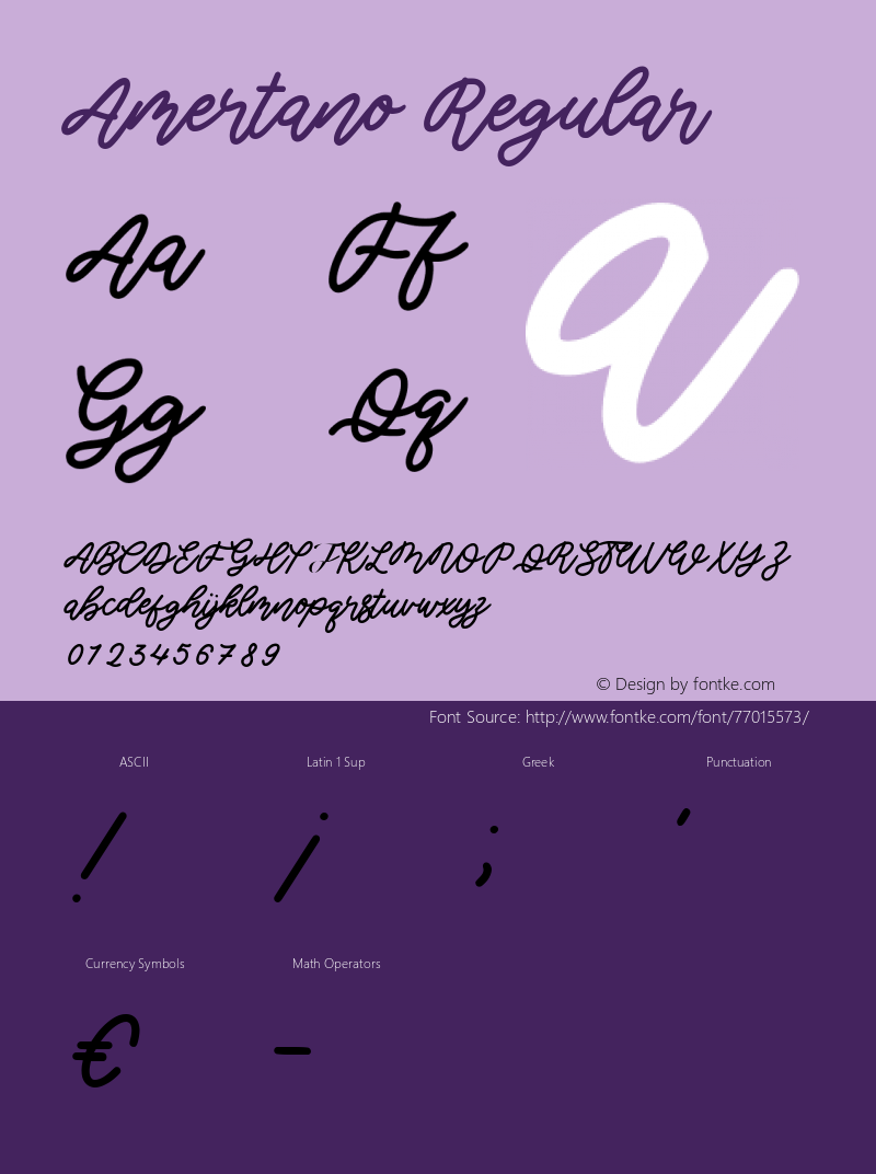 Amertano Version 1.00;July 18, 2020;FontCreator 11.5.0.2430 64-bit Font Sample