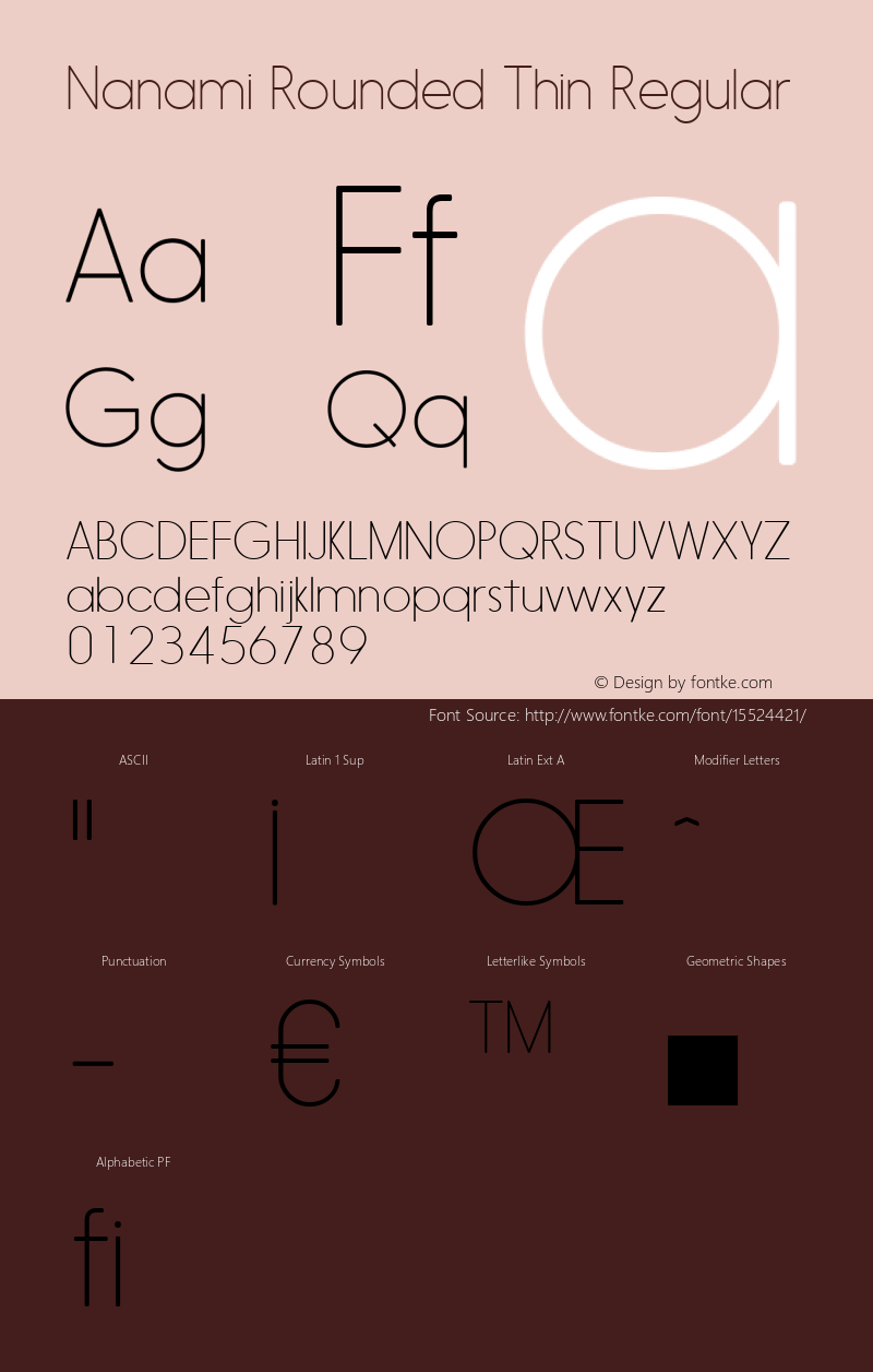 Nanami Rounded Thin Regular Version 1.003 Font Sample