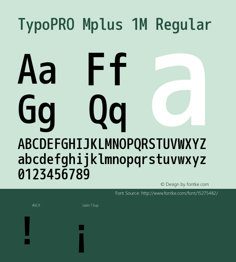 TypoPRO Mplus 1M Regular Version 1.059 Font Sample