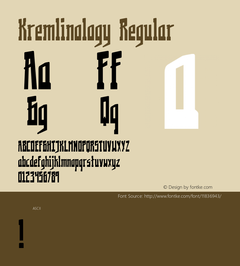 Kremlinology Regular 1.000 Font Sample