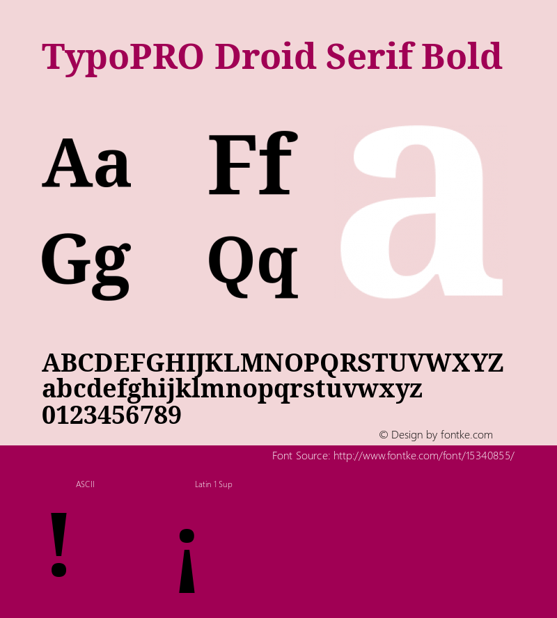 TypoPRO Droid Serif Bold Version 1.03 Font Sample