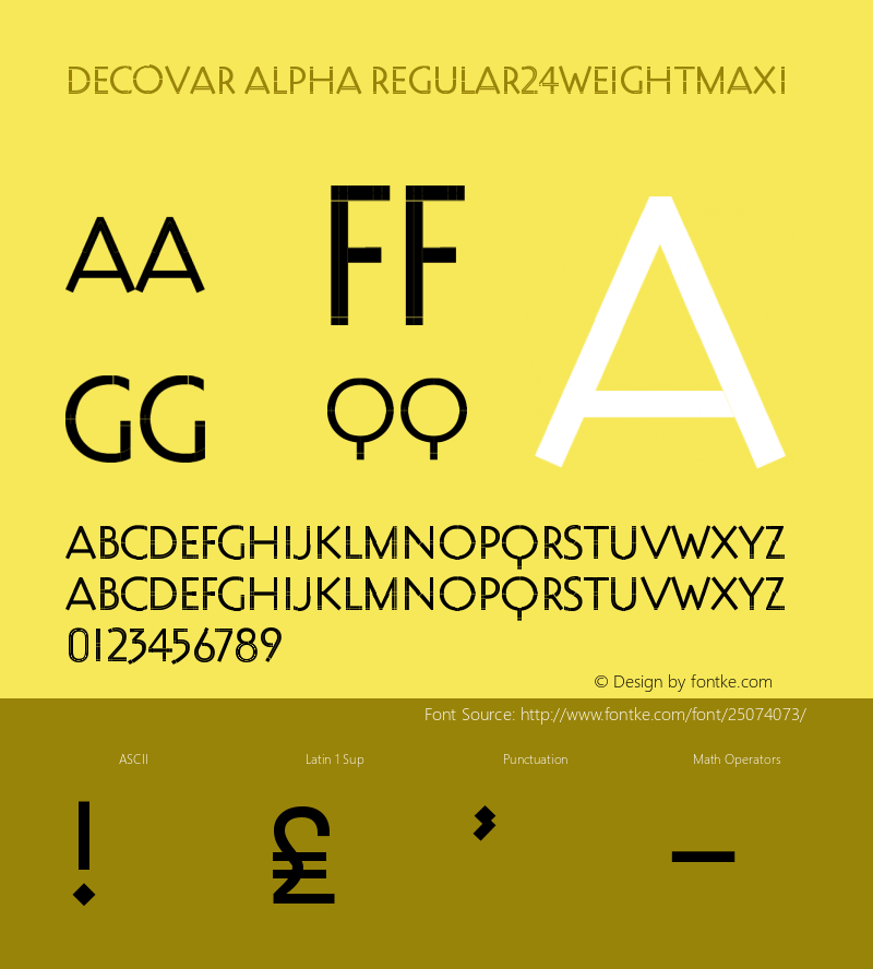 Decovar Alpha Regular24WeightMax1 Version 0.000 Font Sample