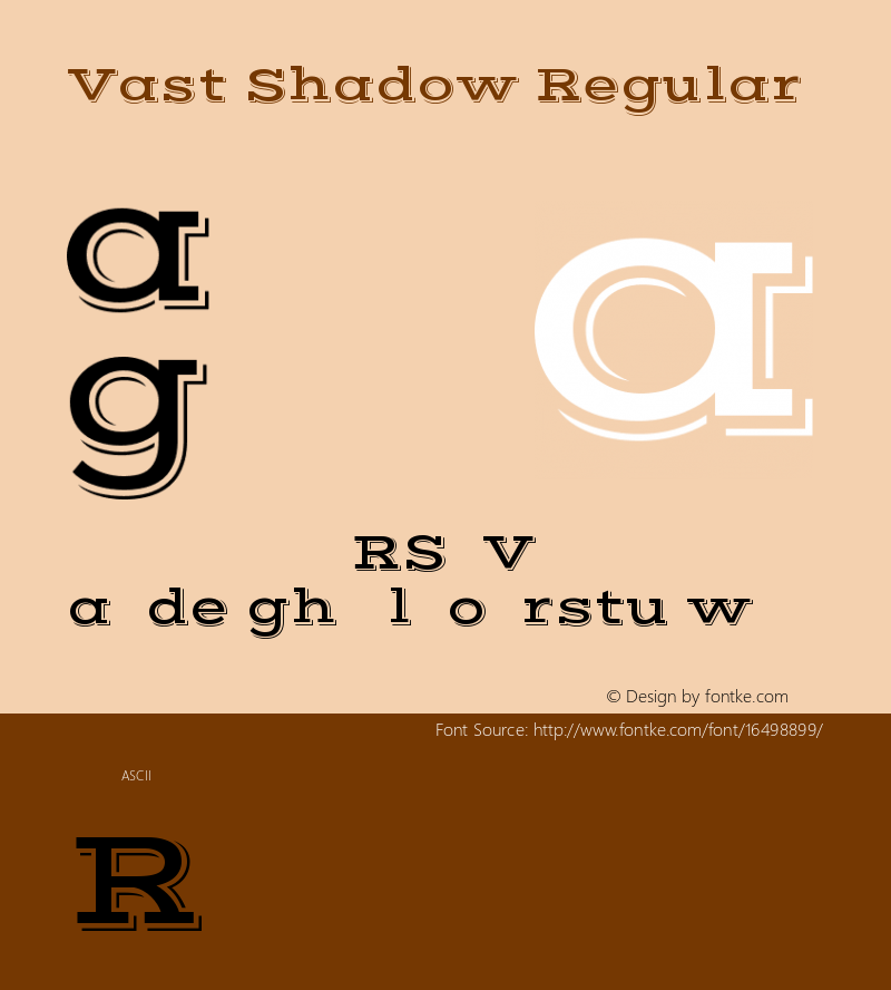 Vast Shadow Regular Version 1.002 Font Sample