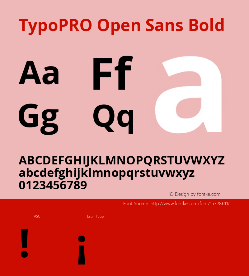 TypoPRO Open Sans Bold Version 1.10 Font Sample