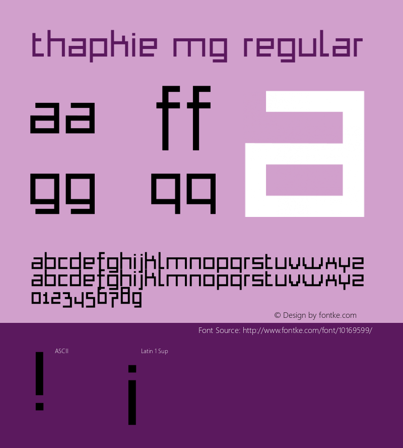 Thapkie MG Regular v1.0 Font Sample