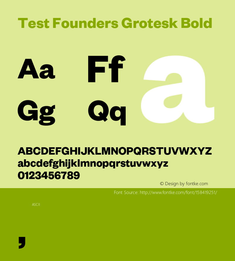 Test FoundersGrotesk-Bold Version 1.001;PS 1.000;hotconv 1.0.57;makeotf.lib2.0.21895 Font Sample