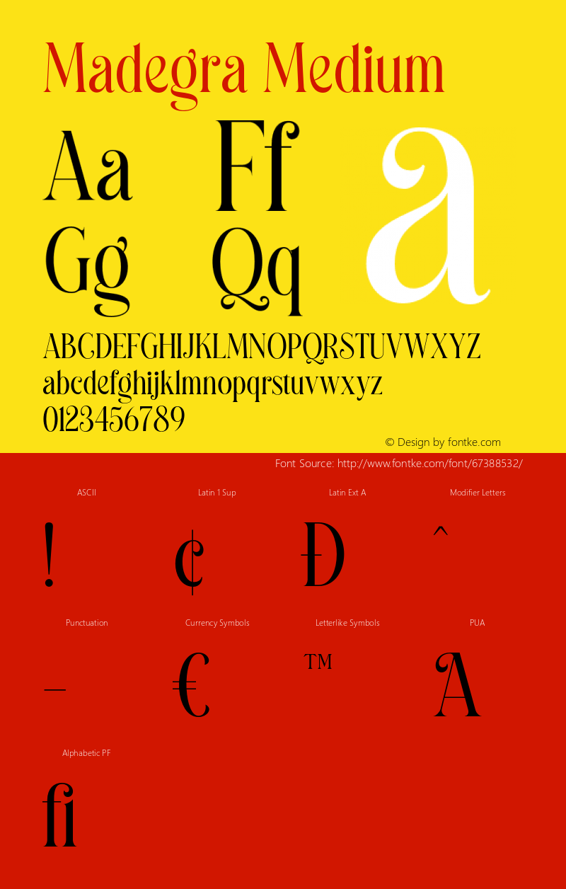 Madegra-Medium Version 1.000 Font Sample