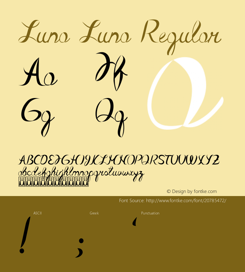 Luna Luna Version 1.00 April 7, 2017, initial release Font Sample