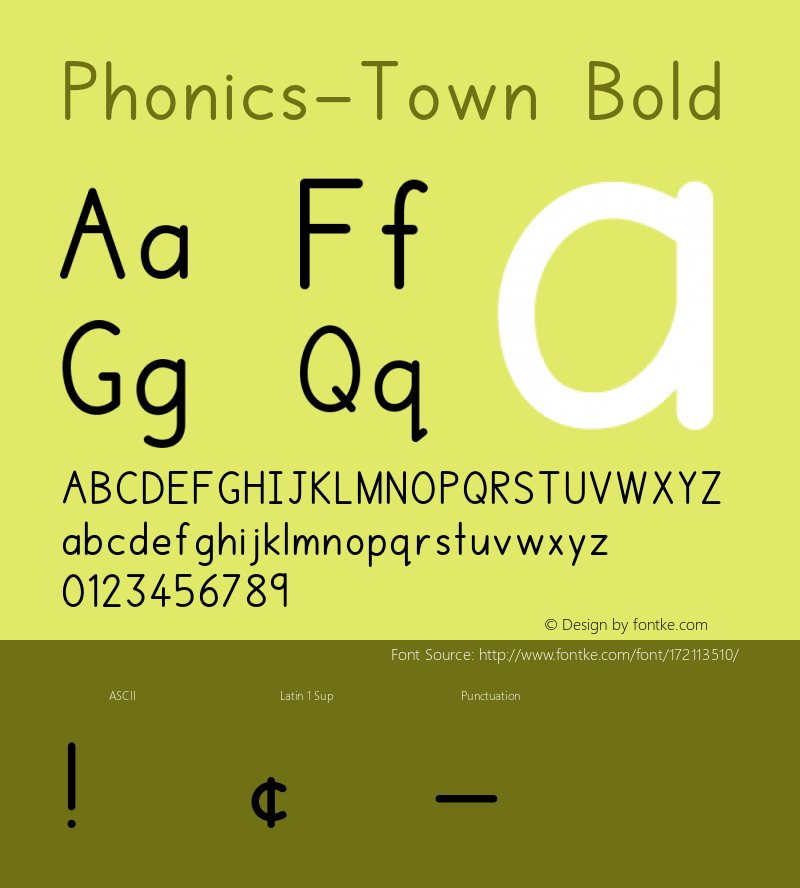 Phonics-Town Bold Version 1.000;hotconv 1.0.109;makeotfexe 2.5.65596图片样张