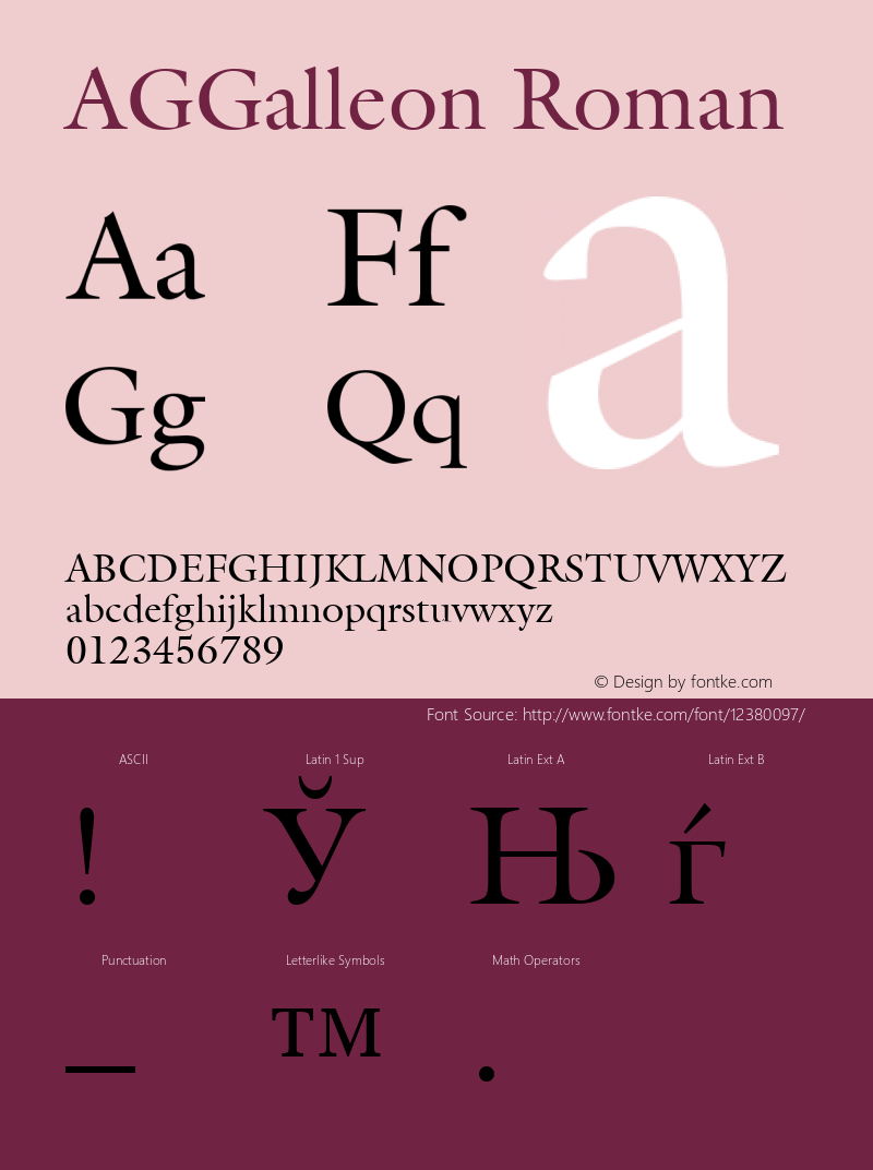 AGGalleon Roman 1.0 Wed Mar 23 09:19:08 1994 Font Sample