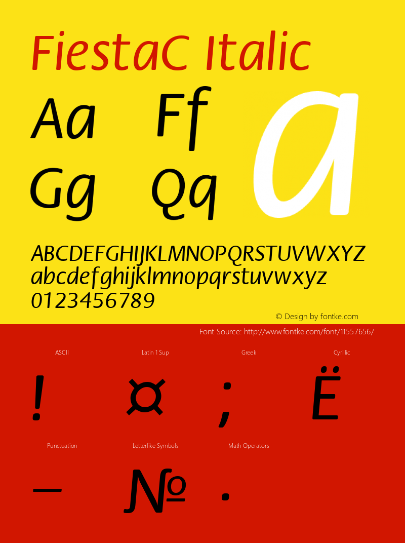 FiestaC Italic Version 004.001 Font Sample