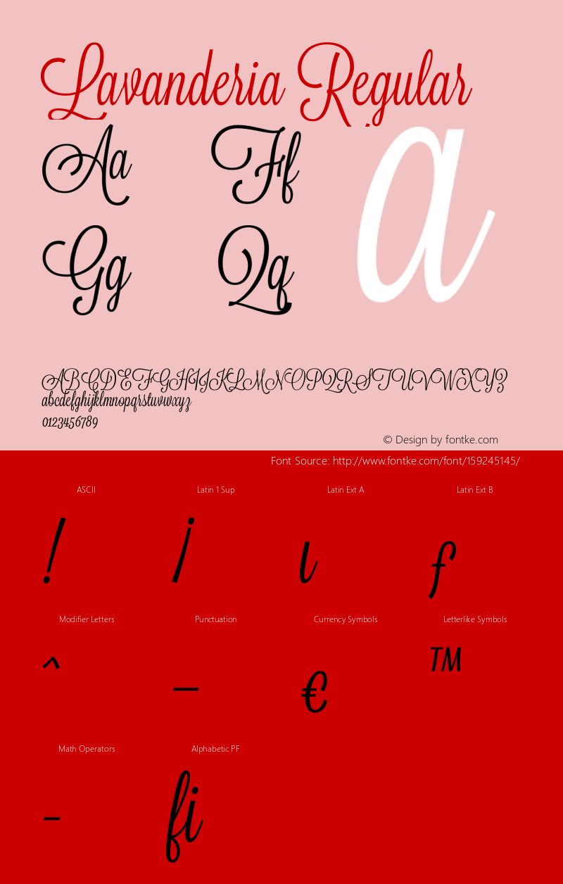 Lavanderia-Regular Version 1.100 Font Sample