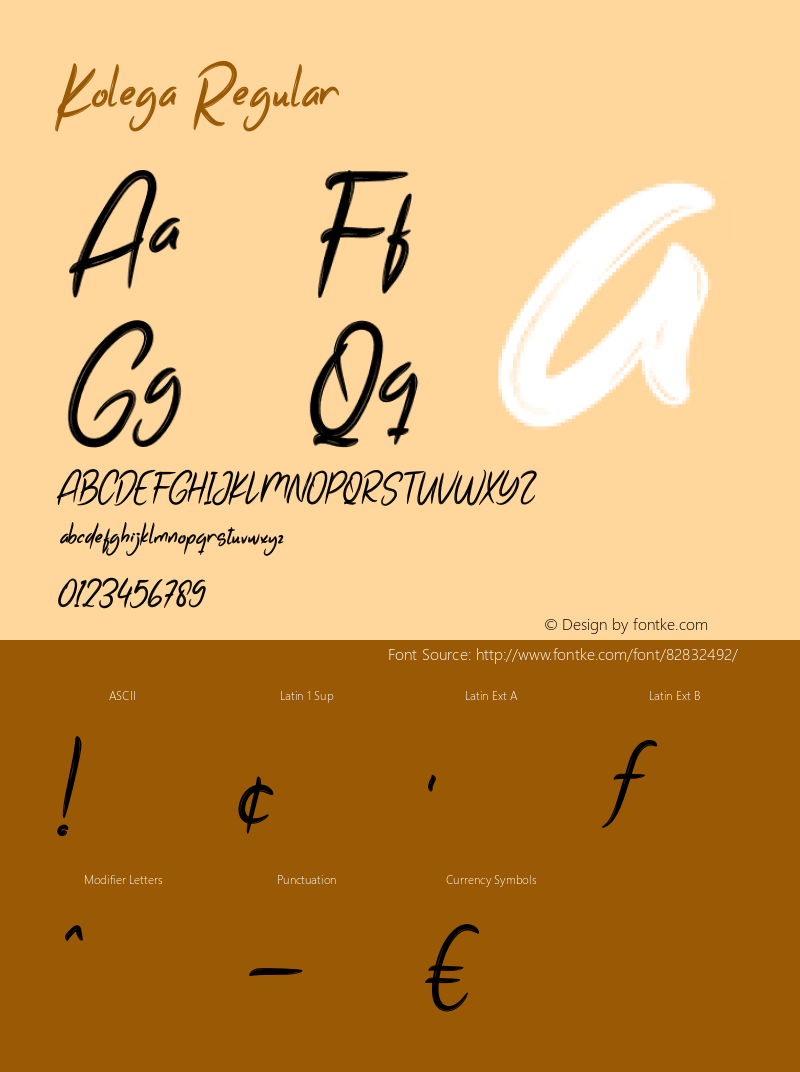 Kolega Version 1.004;Fontself Maker 3.5.3 Font Sample