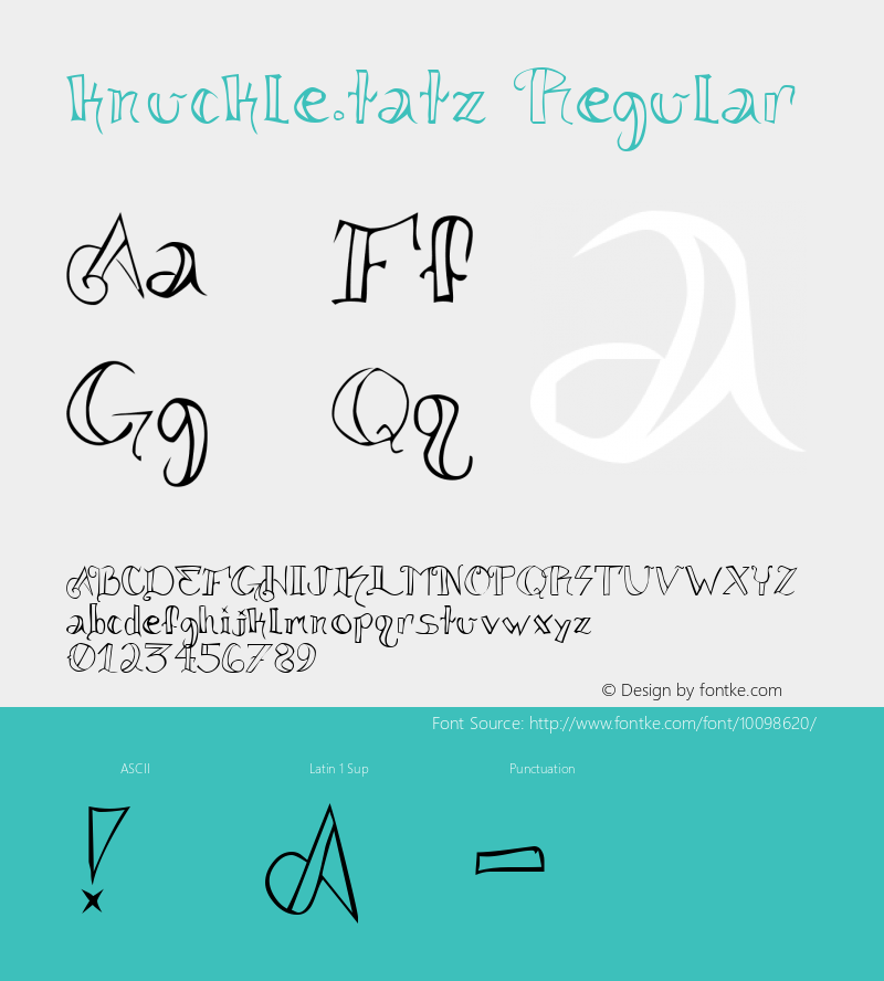 knuckle.tatz Regular v1.7 Font Sample