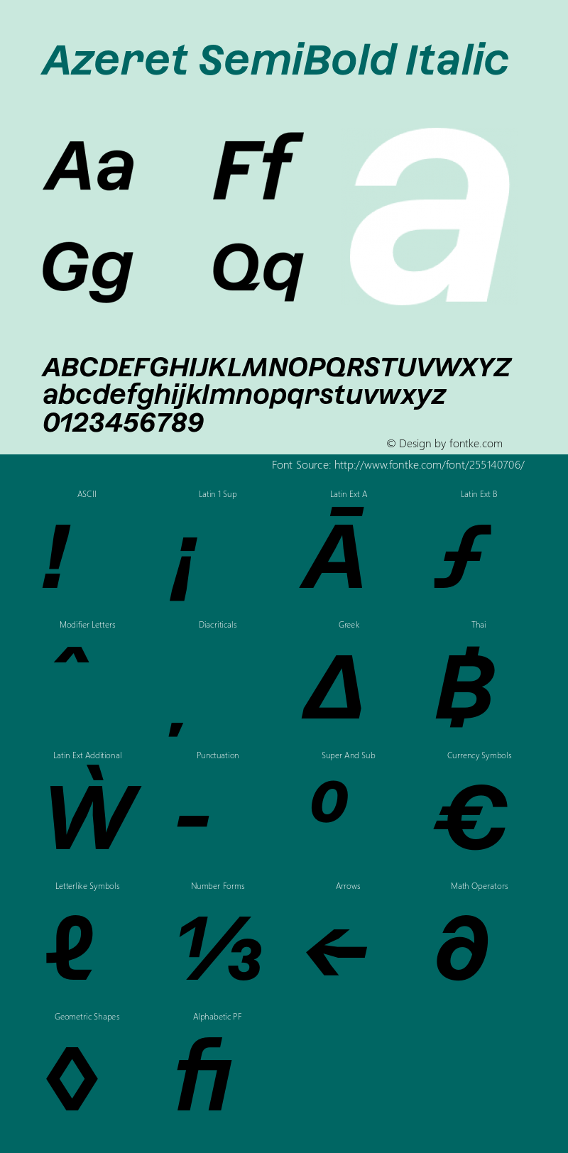 Azeret SemiBold Italic Version 1.000; Glyphs 3.0.3, build 3084图片样张