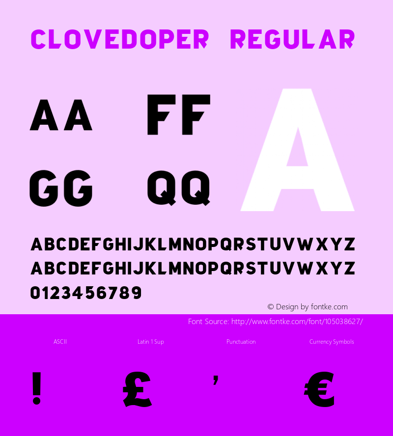 Clovedoper Regular Version 1.002;Fontself Maker 3.1.1 Font Sample