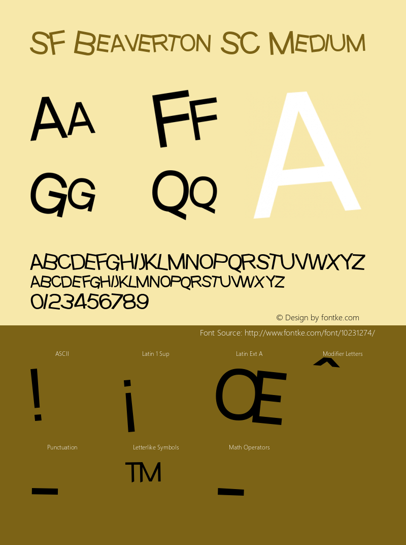 SF Beaverton SC Medium v1.0 - Freeware Font Sample