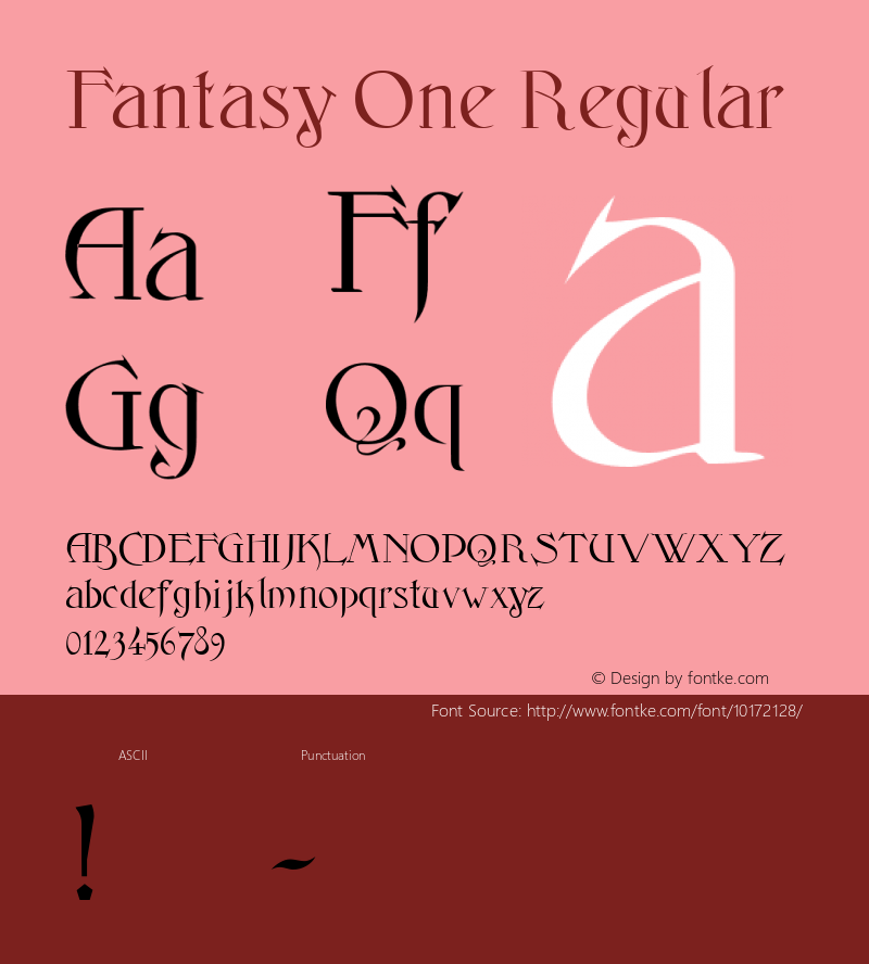 Fantasy One Regular 001.000 Font Sample