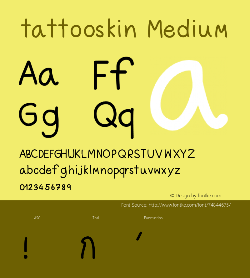 tattooskin Version 001.000 Font Sample