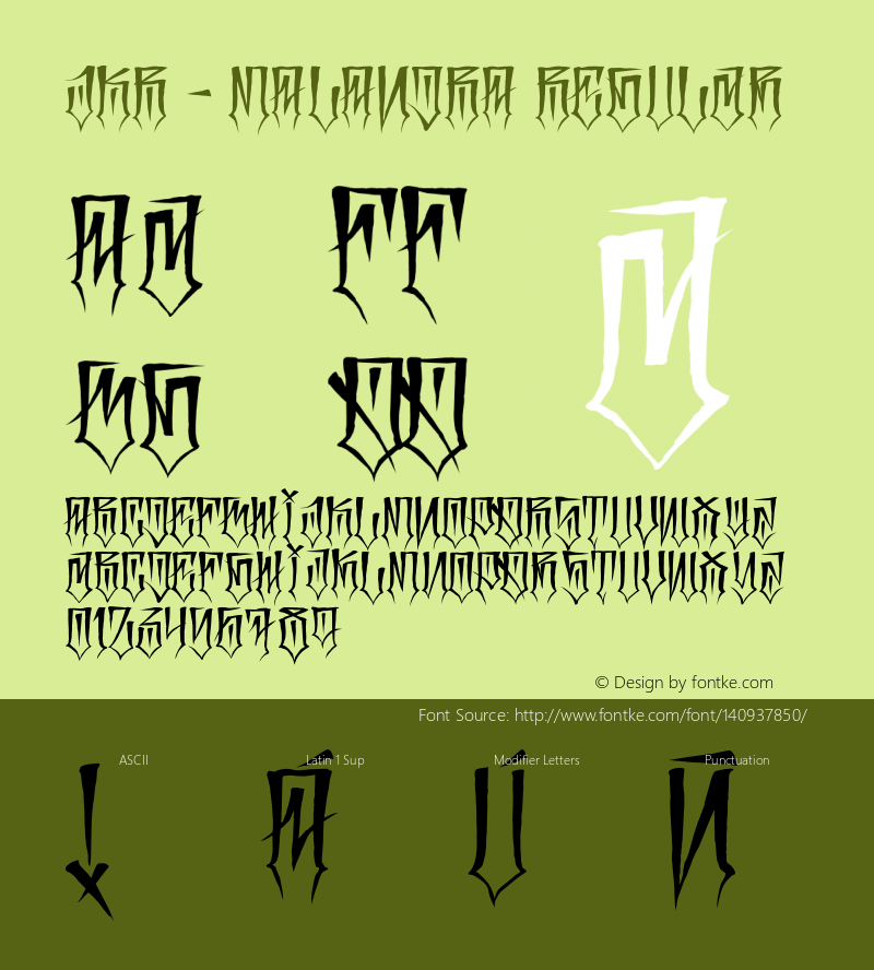 JKR - MALANDRA Version 1.0 Font Sample