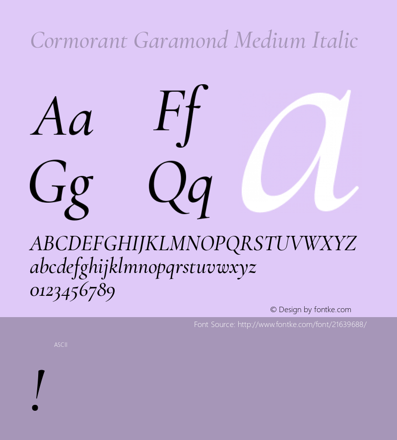 Cormorant Garamond Medium Italic  Font Sample