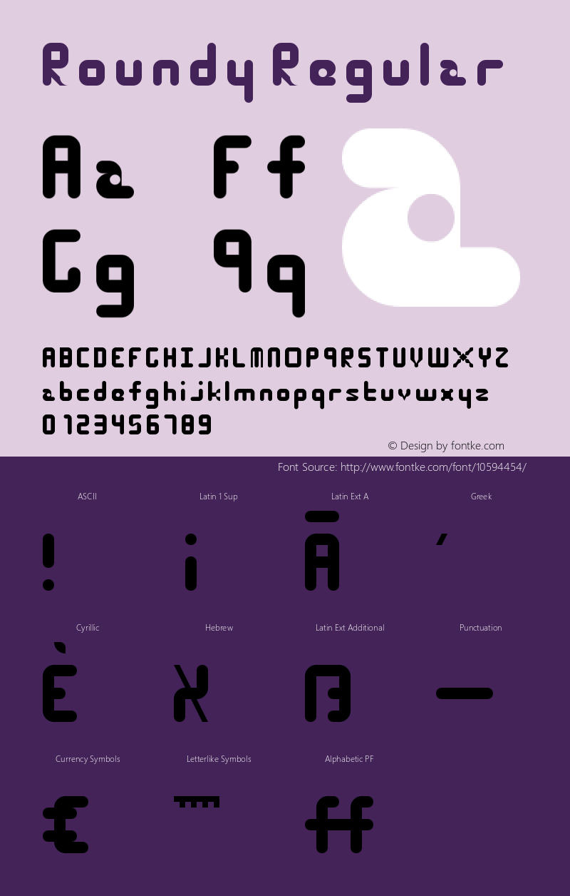 Roundy Regular Version 1.0 Font Sample