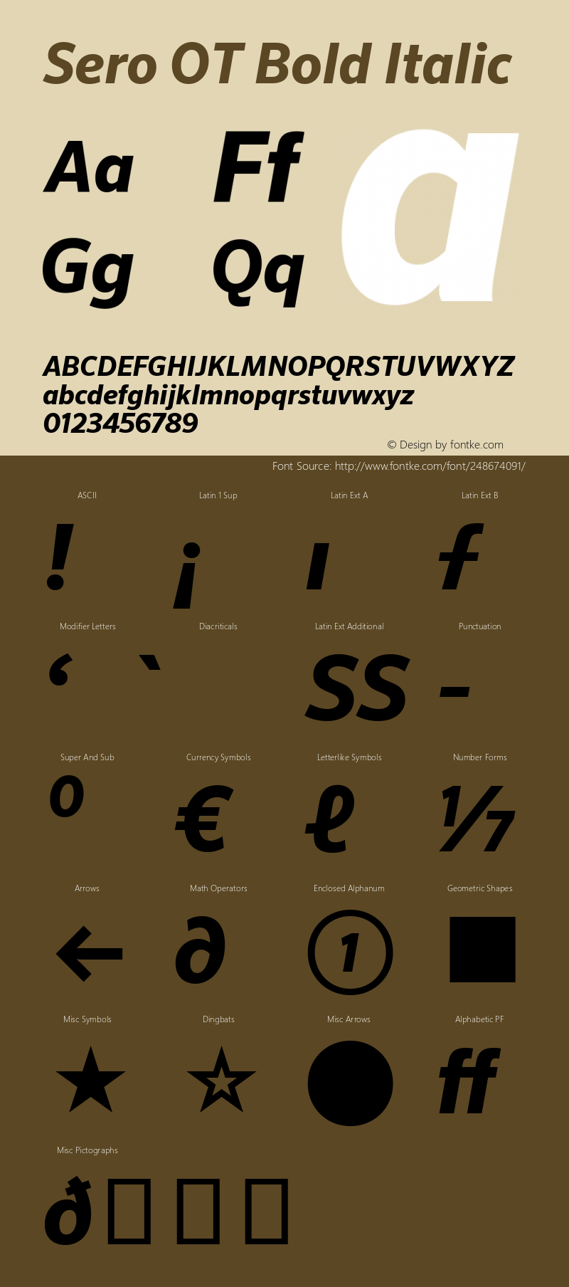 Sero OT Bold Italic Version 7.70图片样张