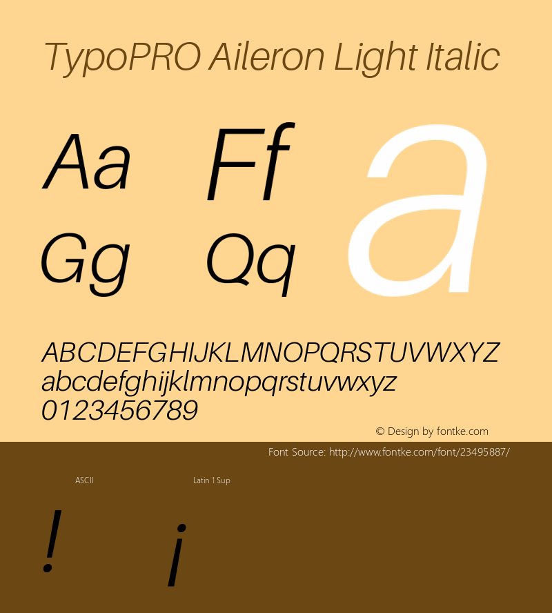 TypoPRO Aileron Light Italic Version 1.102;PS 001.102;hotconv 1.0.70;makeotf.lib2.5.58329 Font Sample