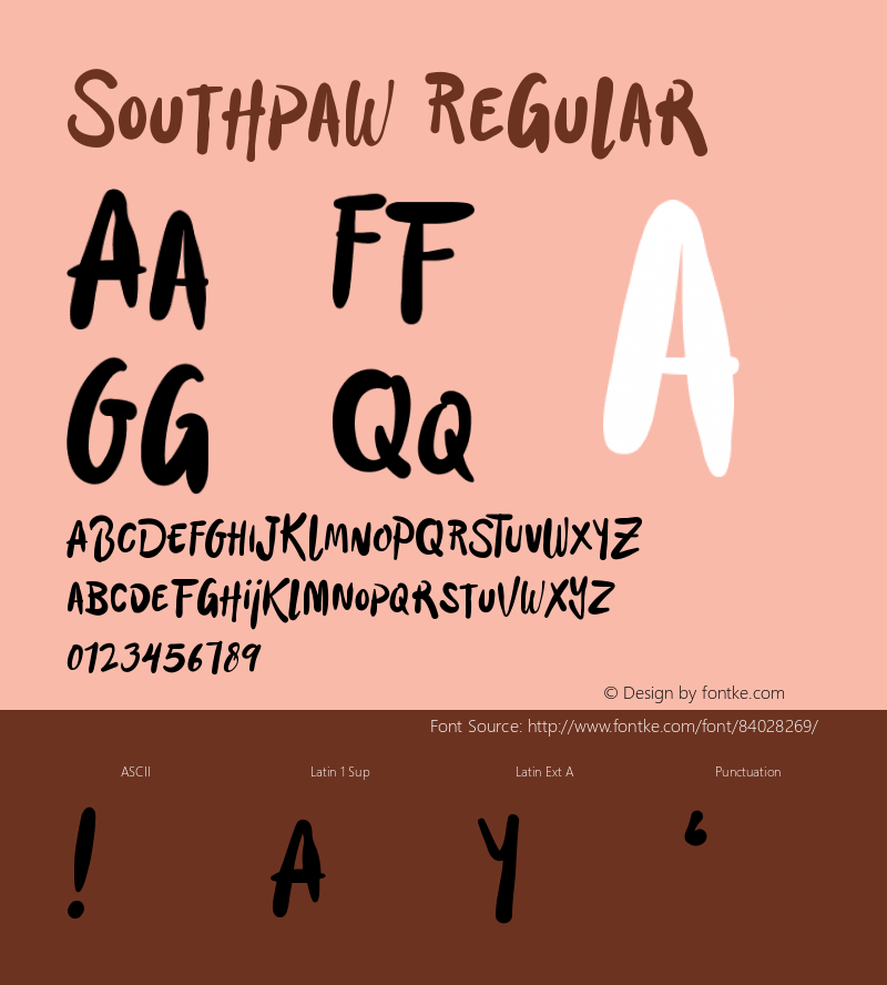 Southpaw Version 1.001;Fontself Maker 3.5.2 Font Sample