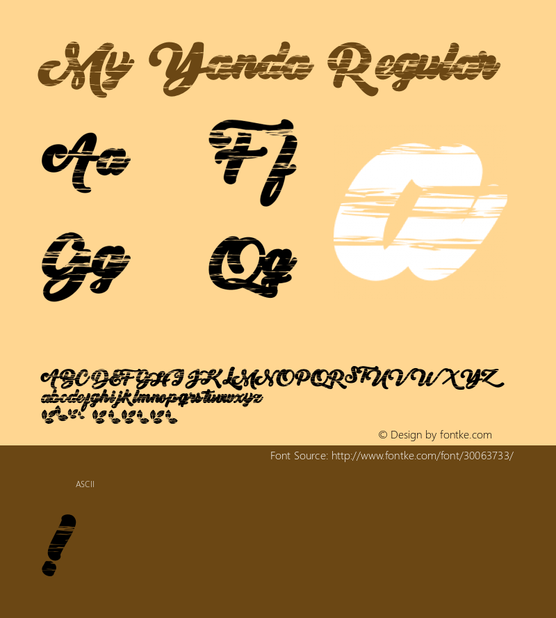 My Yanda Version 1.00;May 16, 2019;FontCreator 11.5.0.2422 64-bit Font Sample