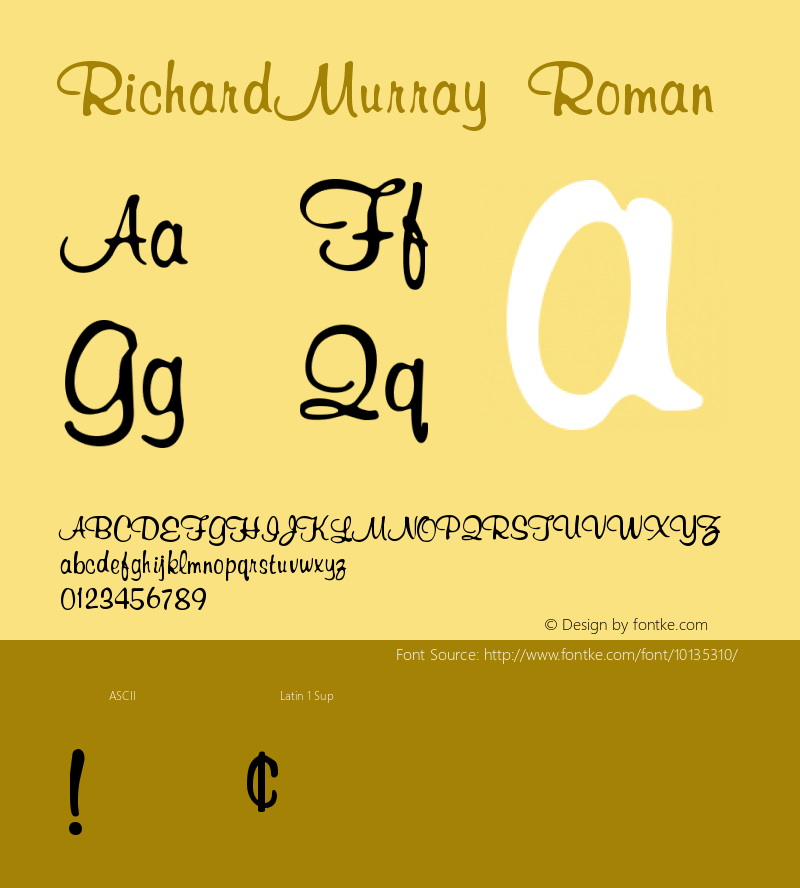 RichardMurray Roman 001.001 Font Sample