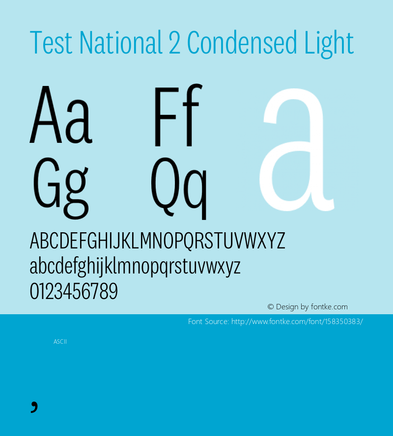 Test National 2 Cond Lt Version 1.004;hotconv 1.0.116;makeotfexe 2.5.65601 Font Sample