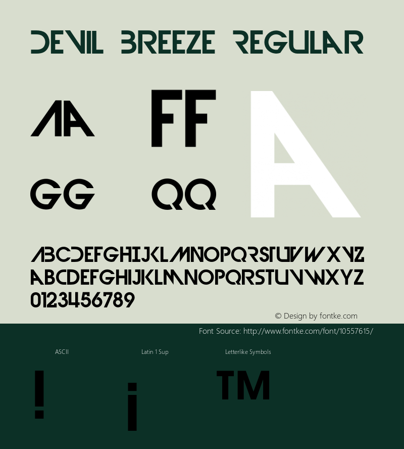 Devil Breeze Regular 001.000 Font Sample