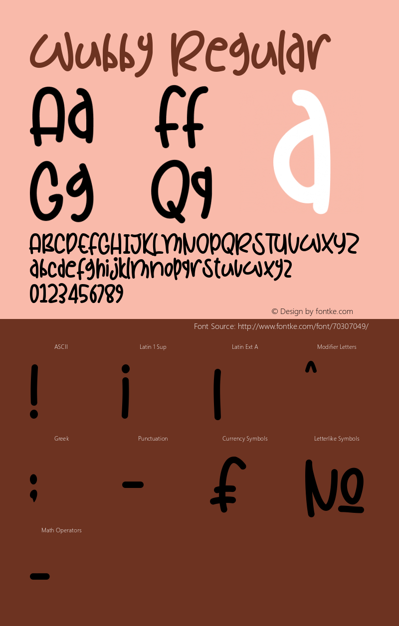 Wubby Version 1.00;July 12, 2020;FontCreator 11.5.0.2427 64-bit Font Sample