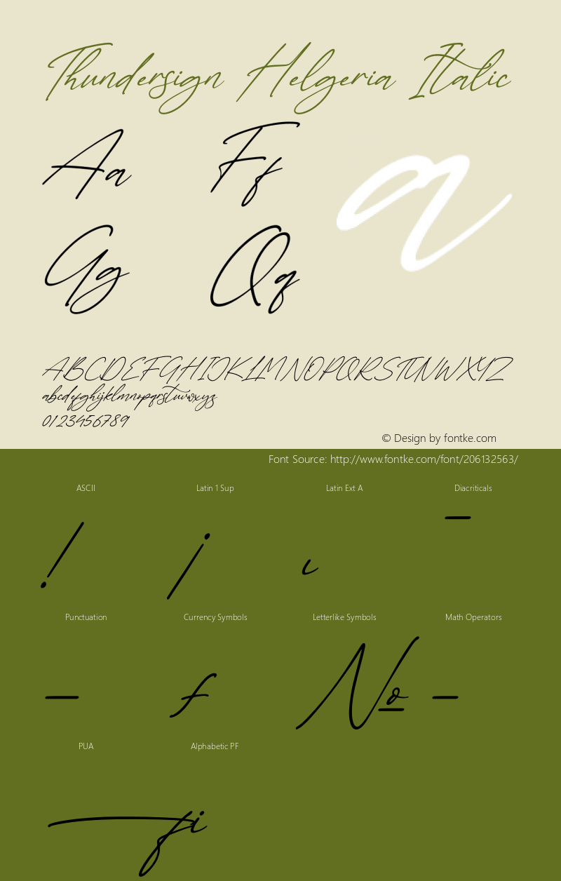 Thundersign Helgeria Italic Version 1.00;November 5, 2021;FontCreator 13.0.0.2683 64-bit图片样张