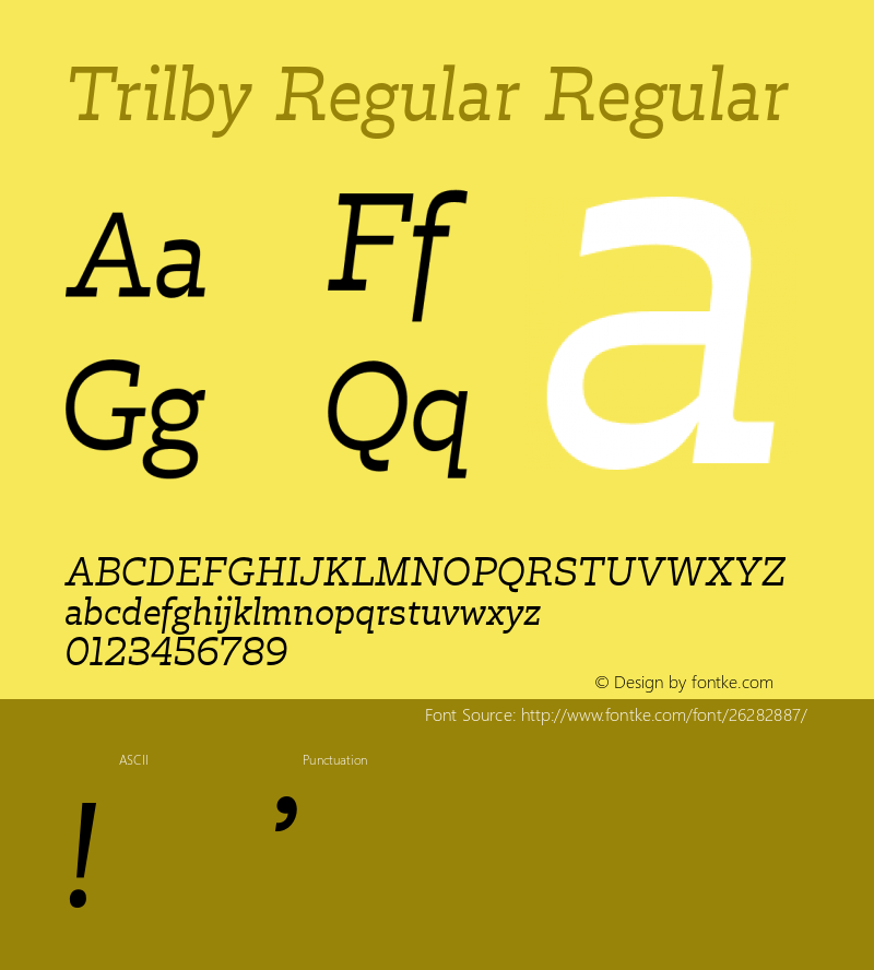 Trilby Regular Regular  Font Sample