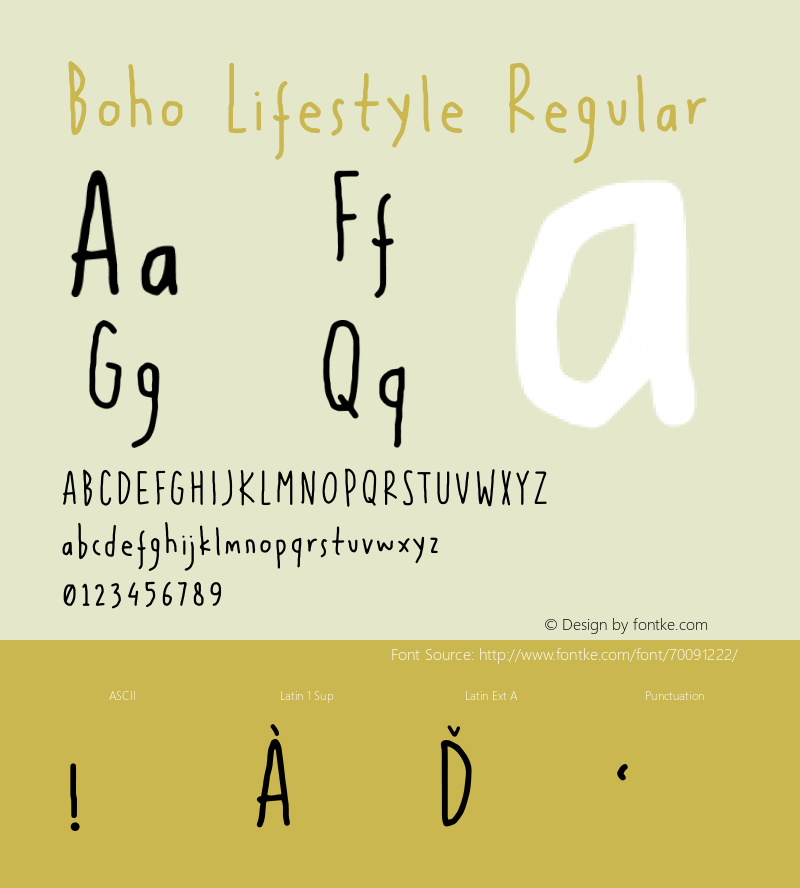 Boho Lifestyle Version 1.002;Fontself Maker 3.5.1 Font Sample