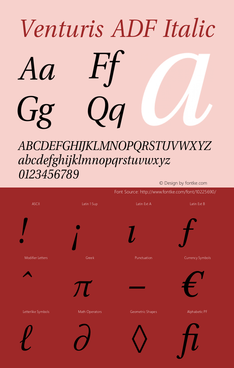 Venturis ADF Italic Version 1.001;PS 1.003;Core 1.0.38;makeotf.lib1.6.5960 Font Sample